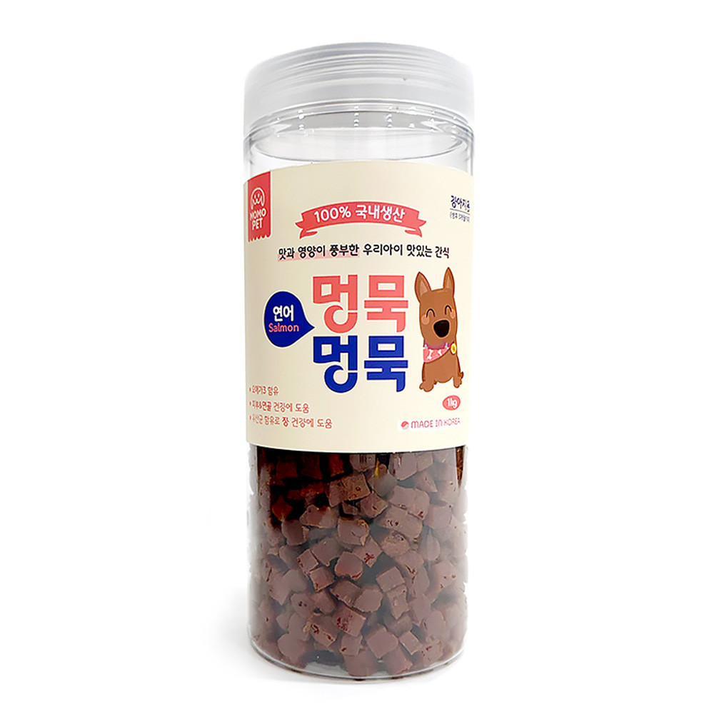 모모 애견간식 모모펫 멍묵멍묵 국내산 통간식 소프트져키 연어 1kg