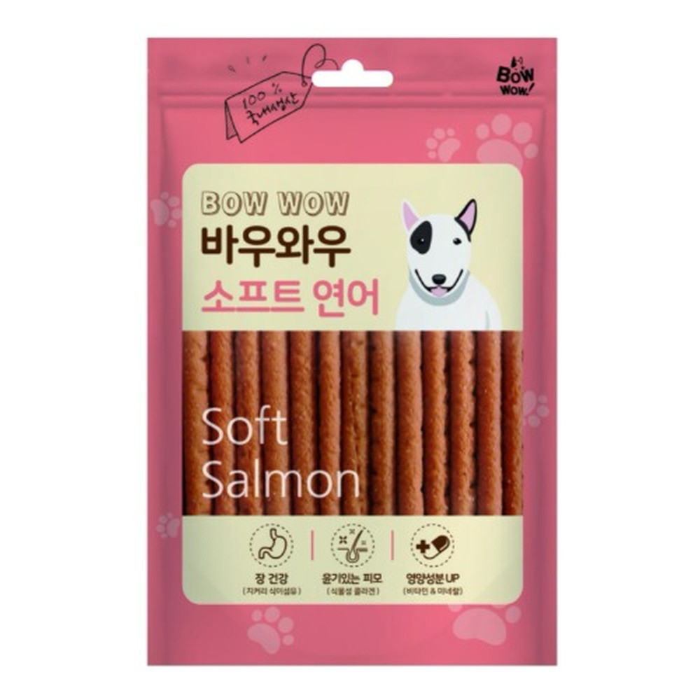 바우와우 애견간식 바우와우 강아지져키 소프트 연어져키 150g