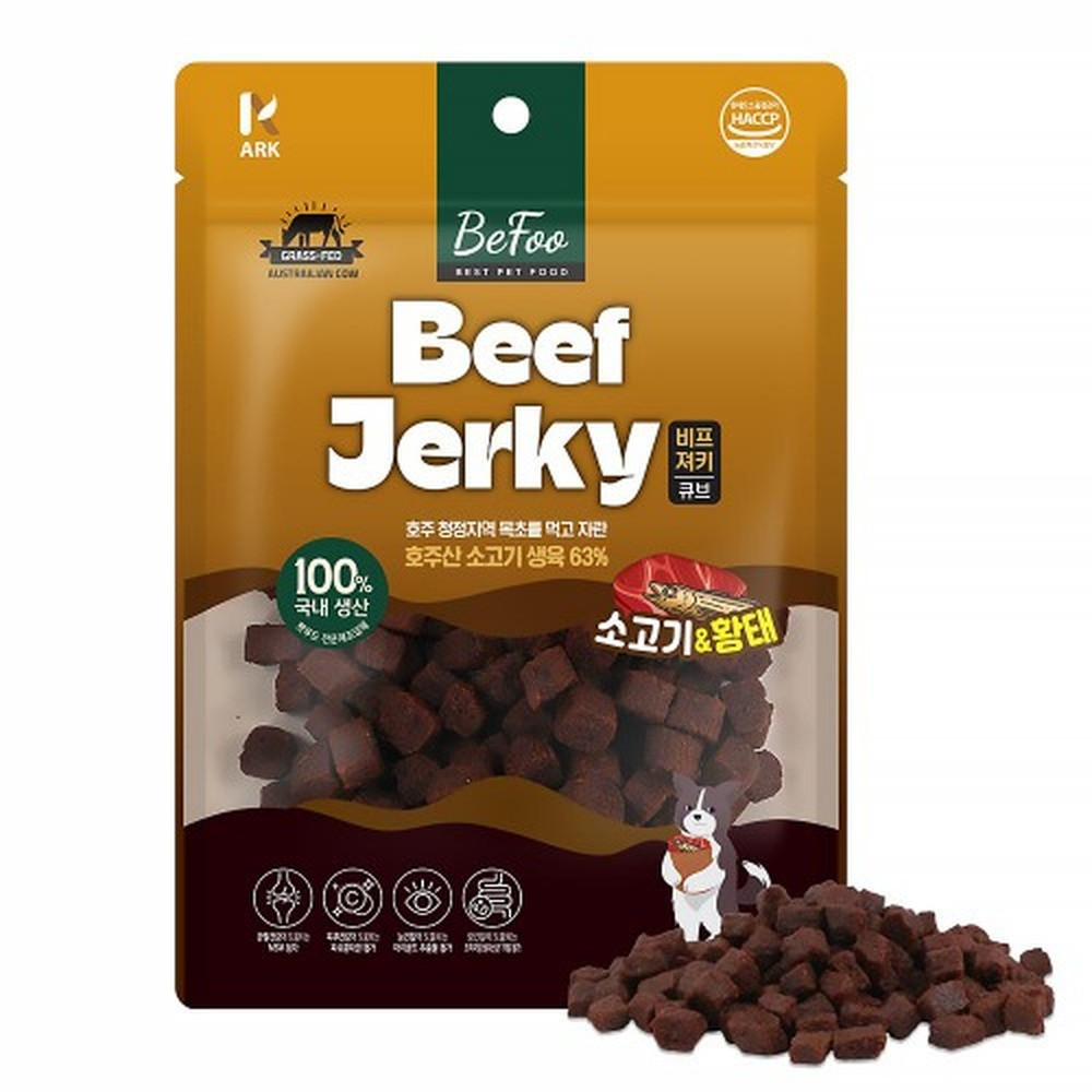 베푸 애견간식 베푸 비프져키 큐브 황태 120g