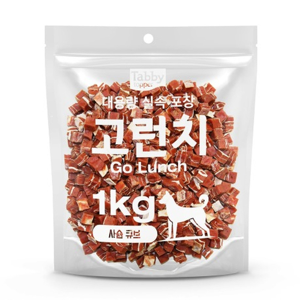 테비 애견간식 테비 고런치 대용량 실속포장 사슴 큐브 1kg