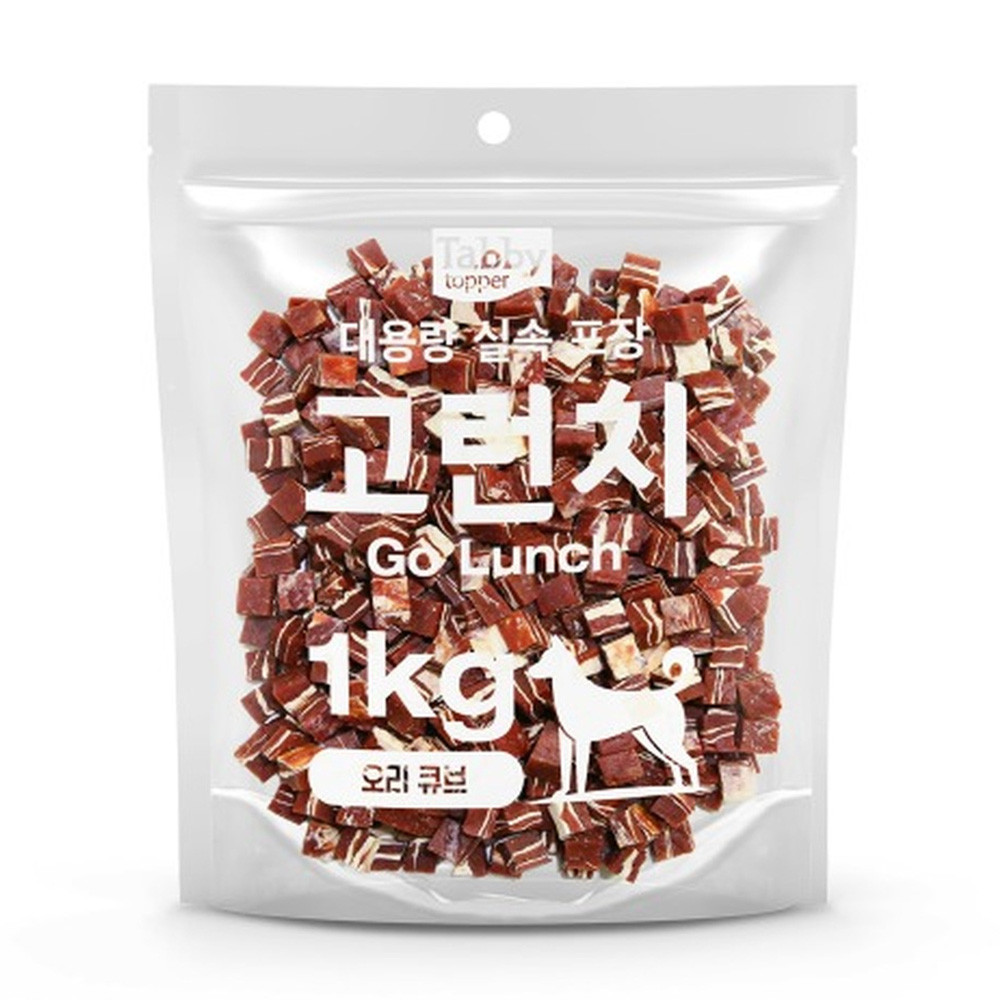 테비 애견간식 테비 고런치 대용량 실속포장 오리큐브 1kg