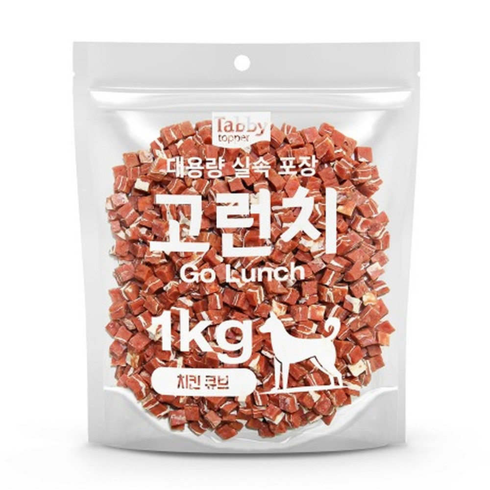 테비 애견간식 테비 고런치 대용량 실속포장 치킨큐브 1kg