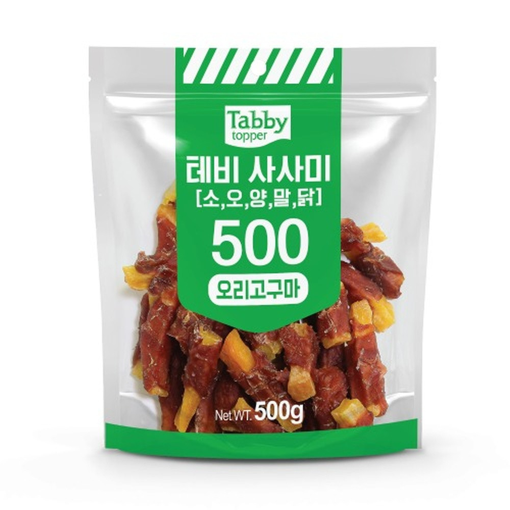 테비 애견간식 테비 사사미 오리고구마 500g