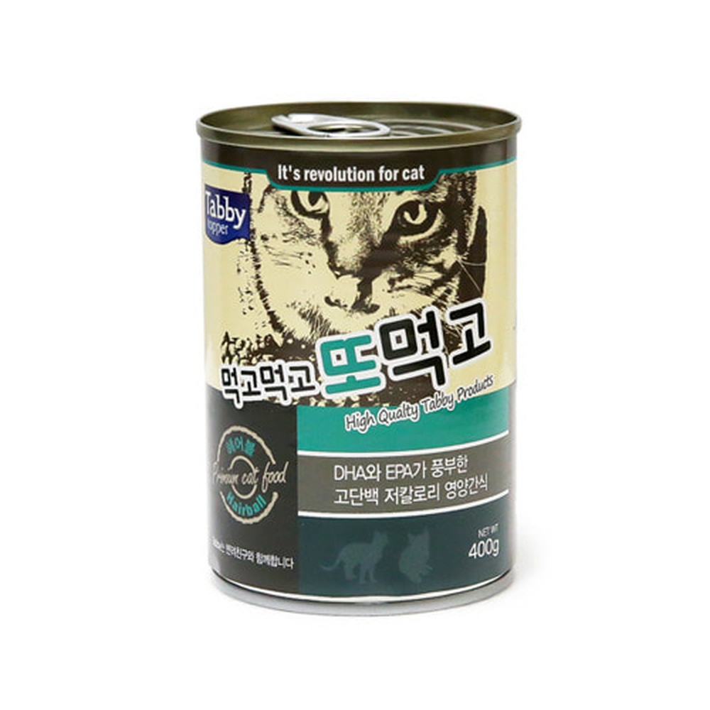 테비 고양이 테비 먹고먹고 또먹고 캔 400g (헤어볼)