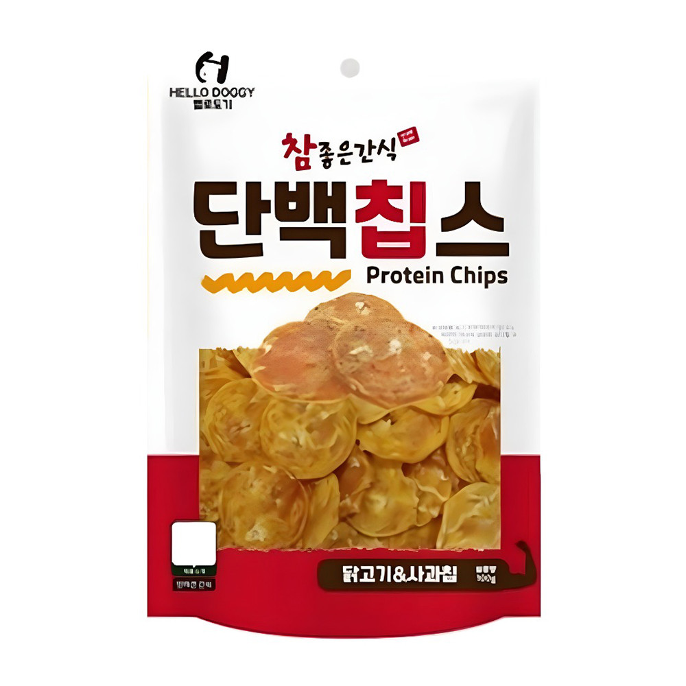 펫더맨 강아지 참좋은간식 단백칩스 닭 사과 칩 100g