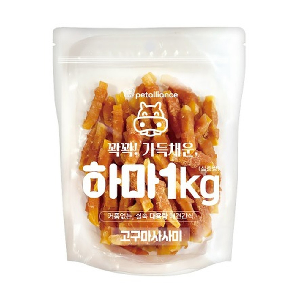 펫얼라이언스 강아지간식 하마 고구마 사사미 1kg