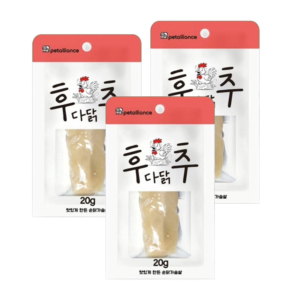 펫얼라이언스 고양이간식 후다닭추 닭가슴살 100P