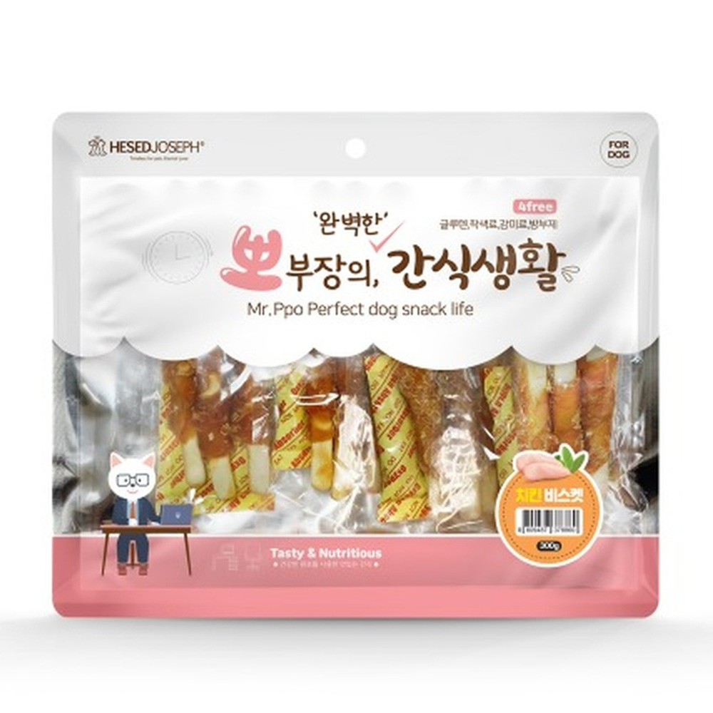 헤세드요셉 강아지간식 뽀부장의 간식생활 치킨 비스켓 300g