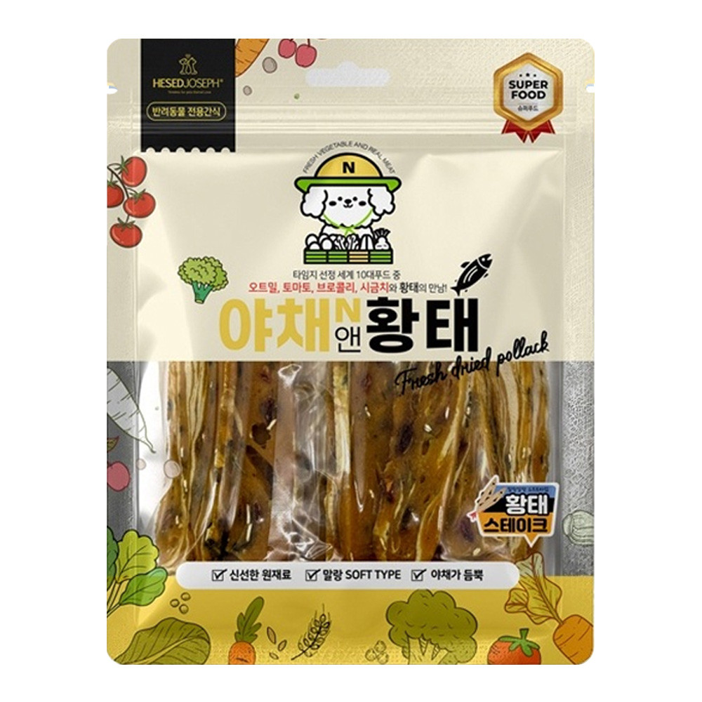 헤세드요셉 강아지간식 야채앤 황태 스테이크 160g