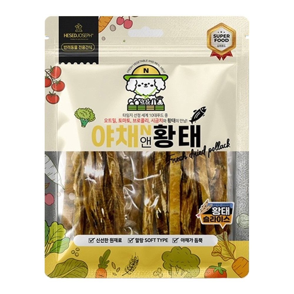 헤세드요셉 강아지간식 야채앤 황태 슬라이스 160g