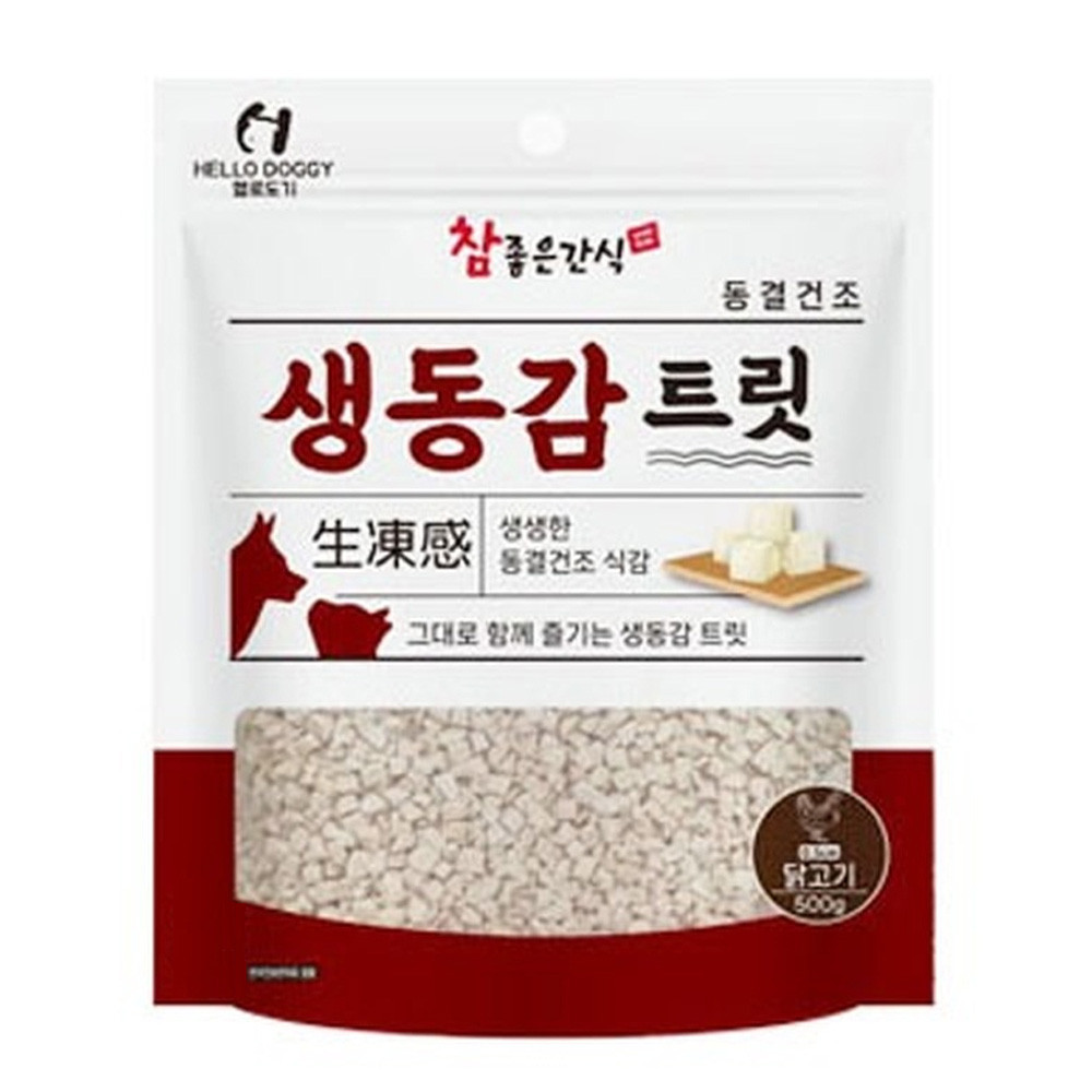 헬로도기 강아지간식 동결건조 생동감트릿 닭고기 미니 500g