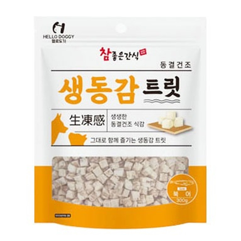 헬로도기 강아지간식 동결건조 생동감트릿 북어 300g