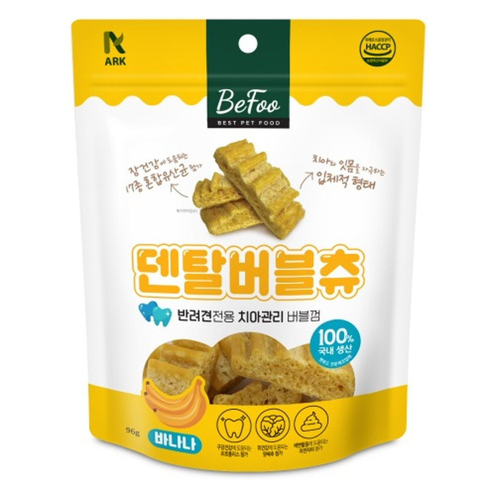 베푸 강아지껌 덴탈 버블츄 96g (바나나)