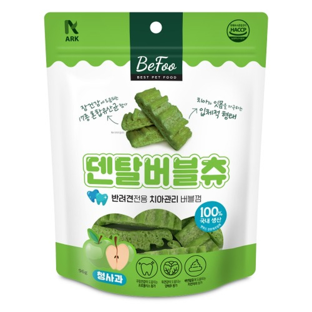 베푸 강아지껌 덴탈 버블츄 96g (청사과)