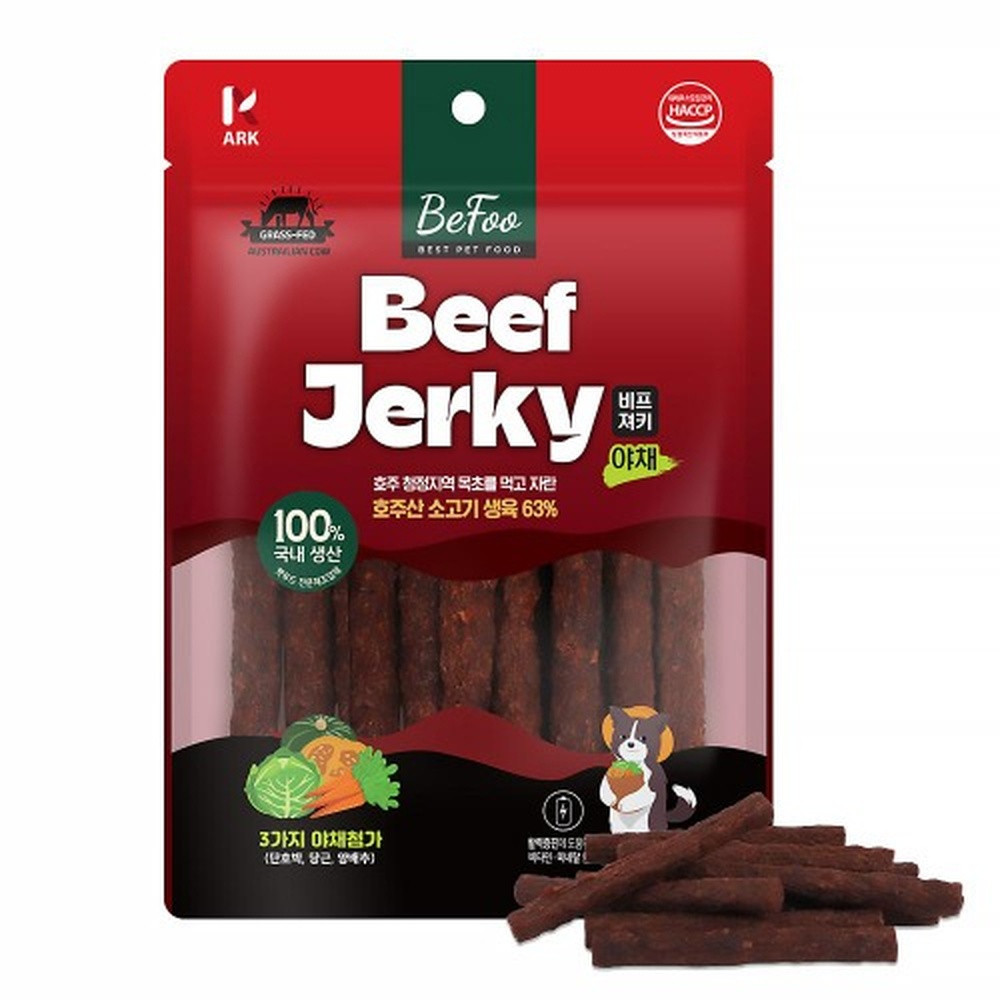 베푸 강아지껌 비프져키 스틱 소고기 야채 100g