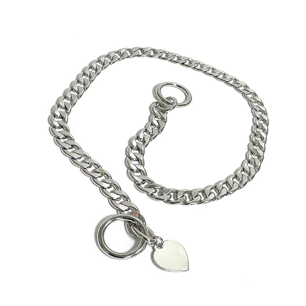 레인보우빌리지 강아지목줄 쌍줄 하트 초크체인 (2호)