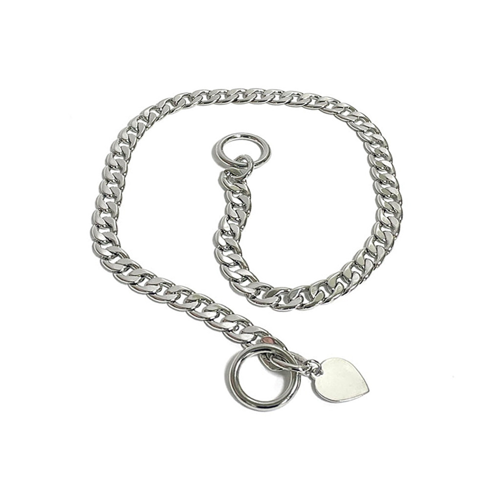 레인보우빌리지 강아지목줄 쌍줄 하트 초크체인 (3호)