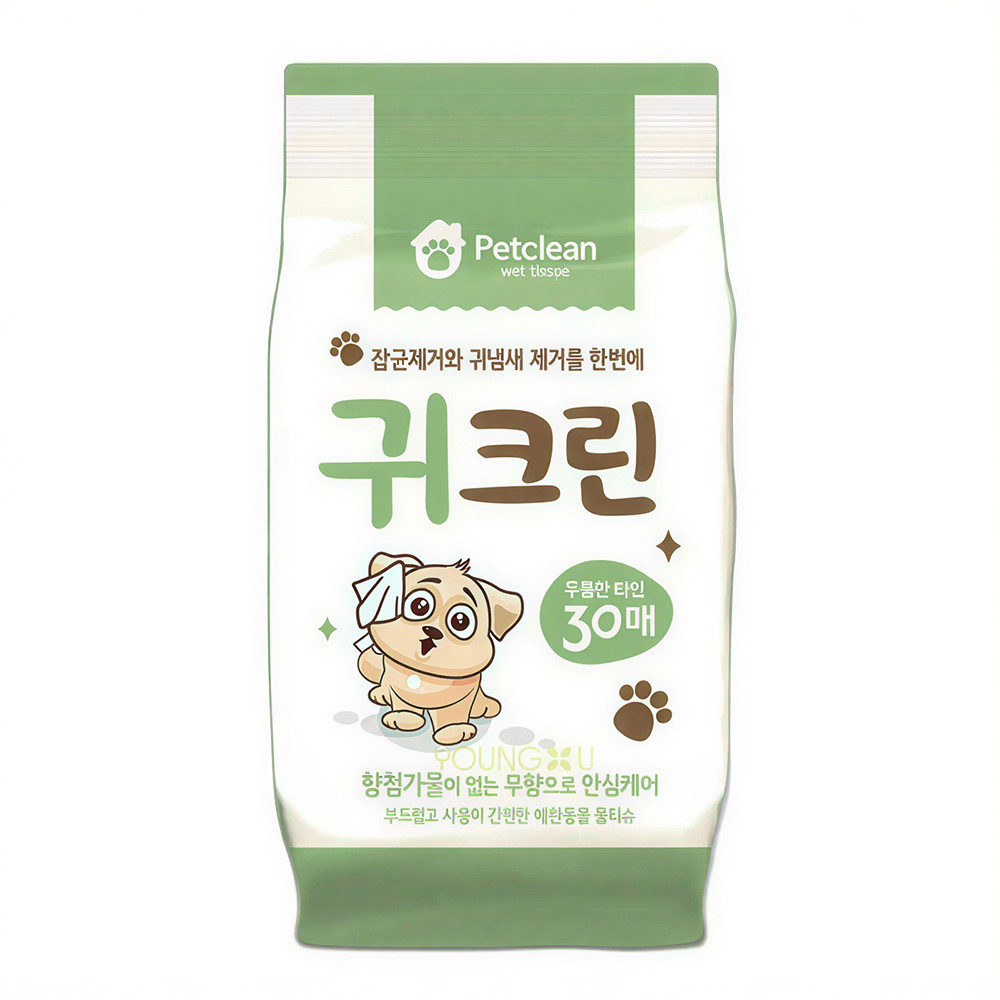 펫크린 강아지물티슈 귀 크린 물티슈 30매 x 12개입 (1박스)