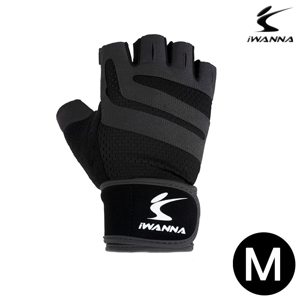아이워너 트레이닝 글러브 2중 밴드 (블랙) (M)