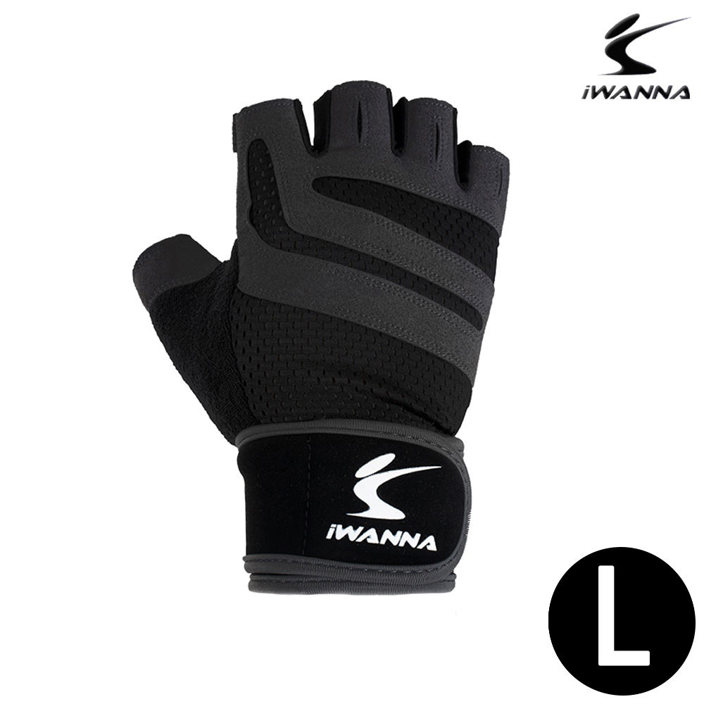 아이워너 트레이닝 글러브 2중 밴드 (블랙) (L)