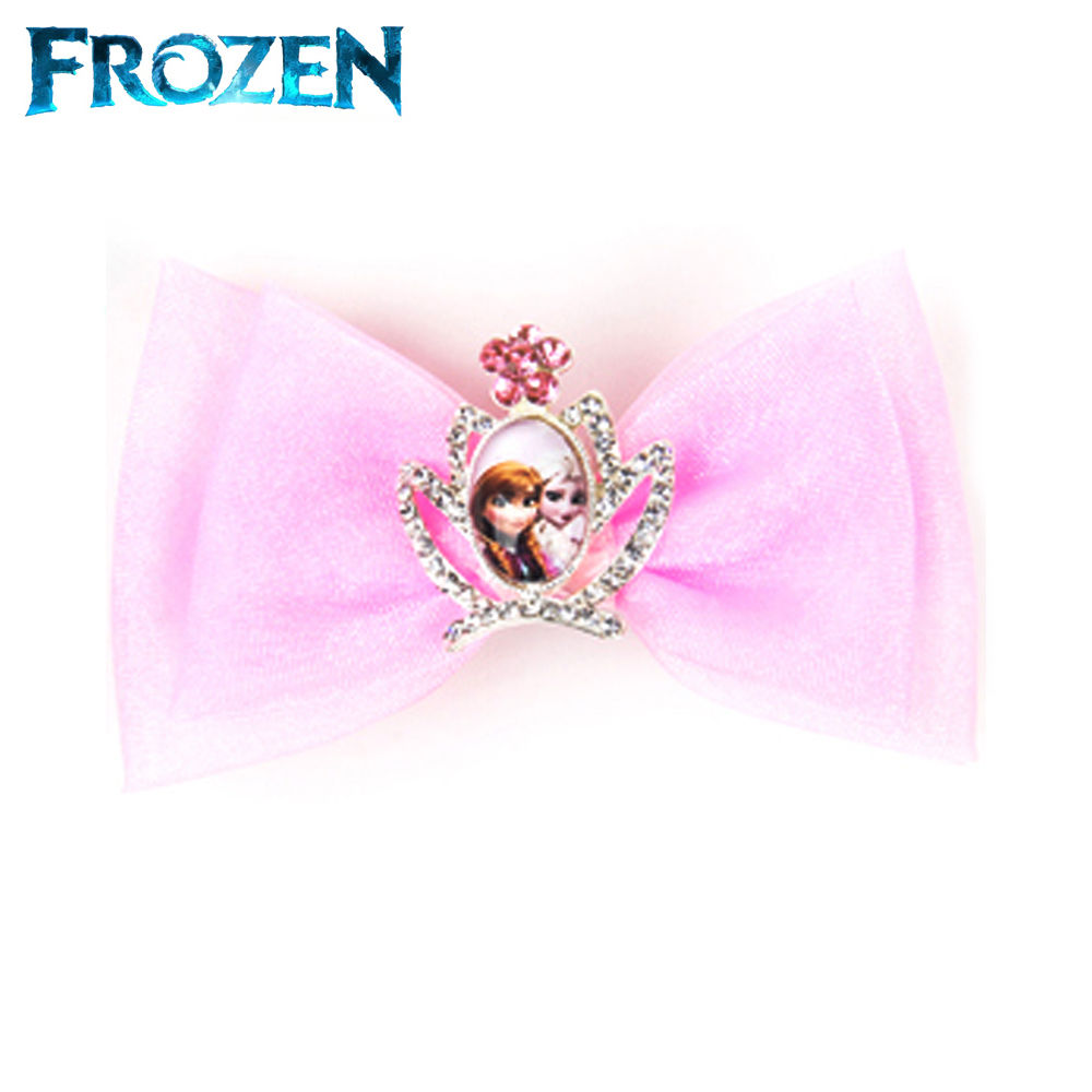 한정특가) 라엘 겨울왕국2 큰이중리본 왕관집게핀 (연핑크)