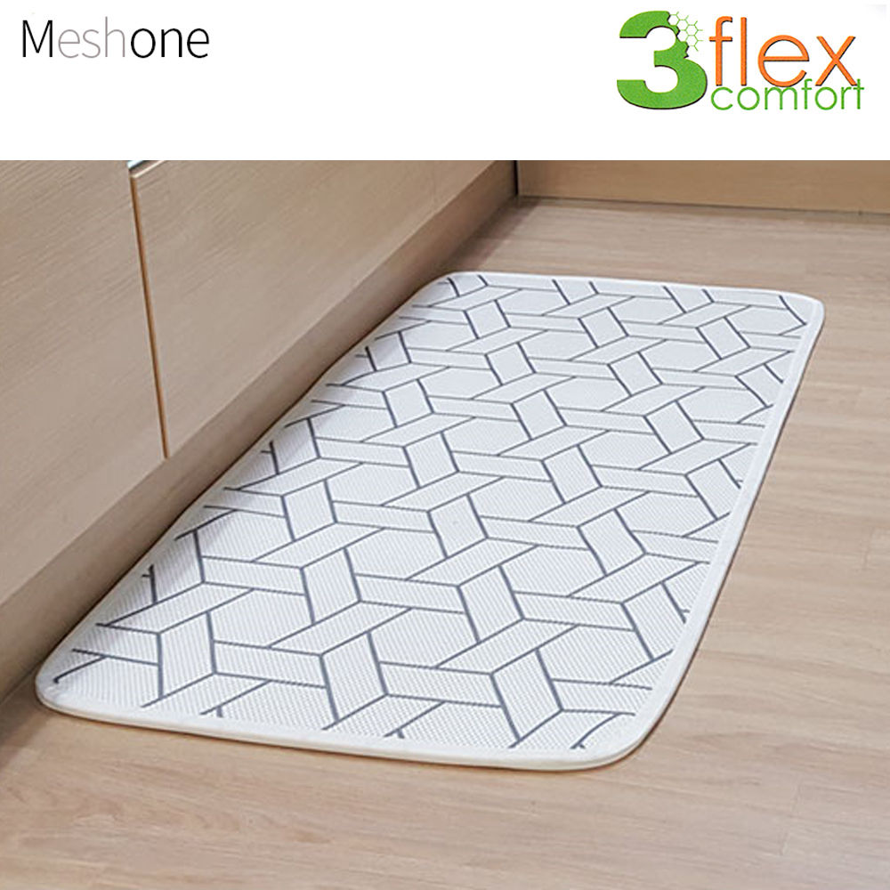 매쉬원 3D 매쉬 큐브 미끄럼방지 주방매트 (화이트) (PB-1260)