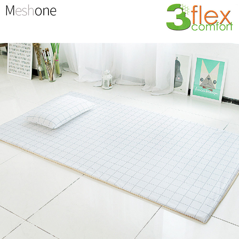매쉬원 특면 40수 체크 매트커버 (화이트) (슈퍼싱글)