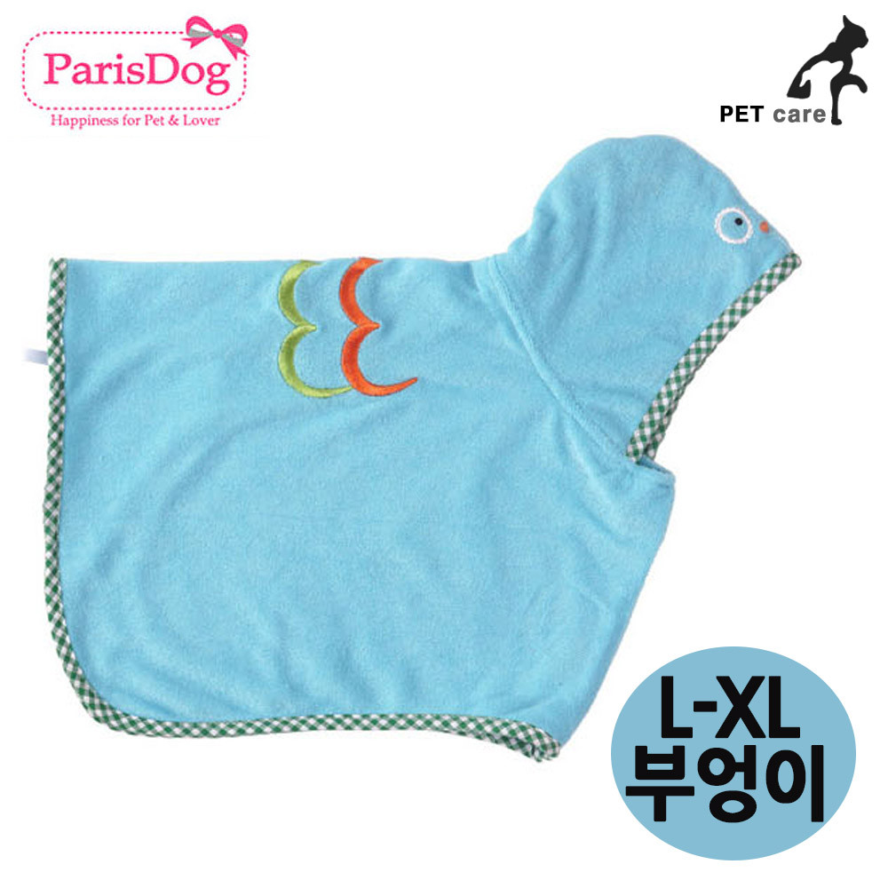 패리스독 캐릭터 가운 (L-XL) 샤워가운 (부엉이) (애완용품)