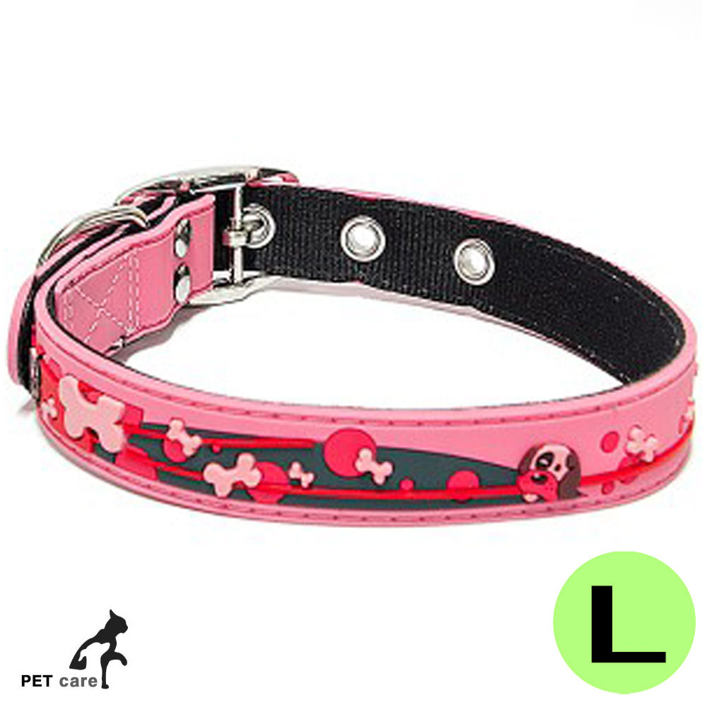 엠펫 2D 입체 목줄 (핑크) (L)