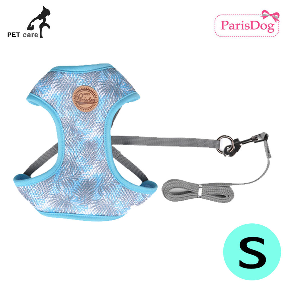 패리스독 보타닉 매쉬 하네스 리드줄 세트 (블루) (S)