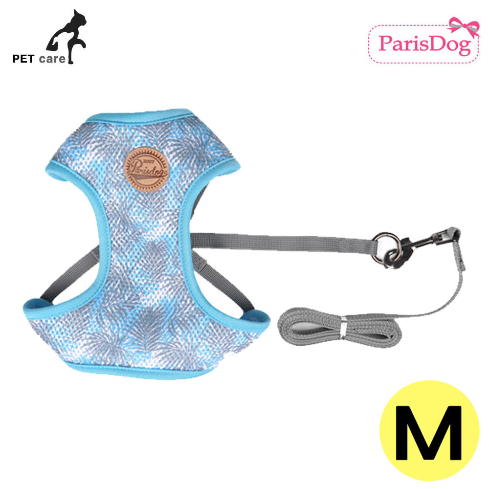 패리스독 보타닉 매쉬 하네스 리드줄 세트 (블루) (M)