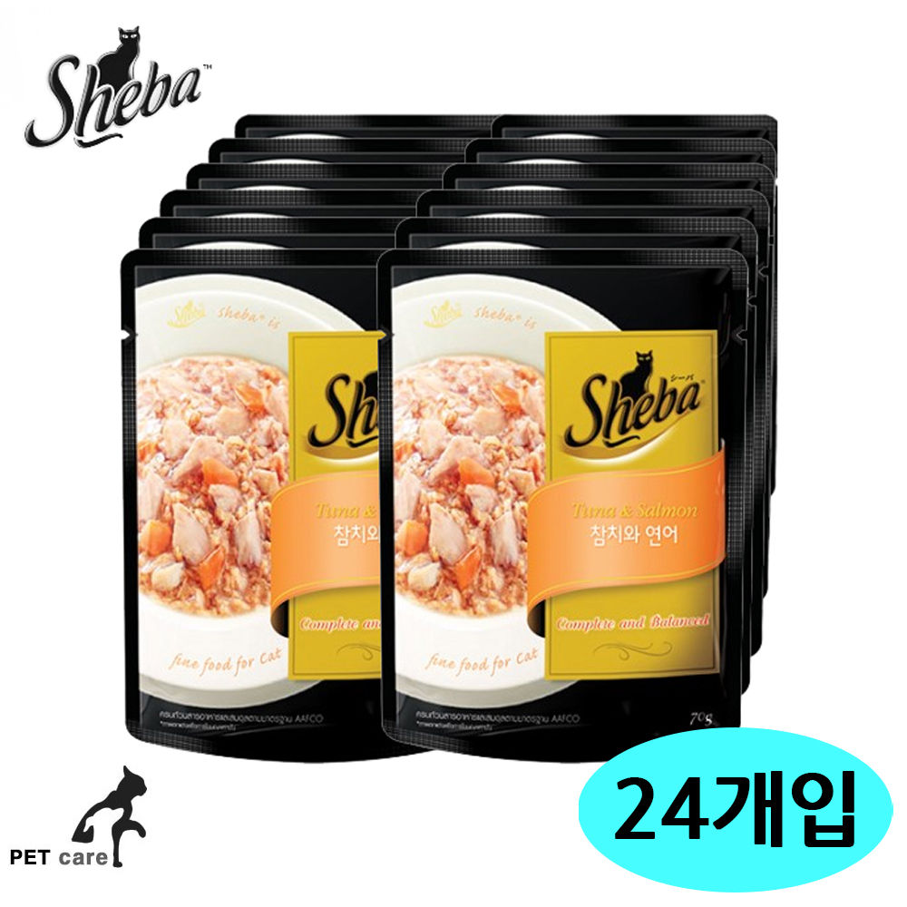쉬바 파우치 70g (참치.연어) (24개입) (1박스)