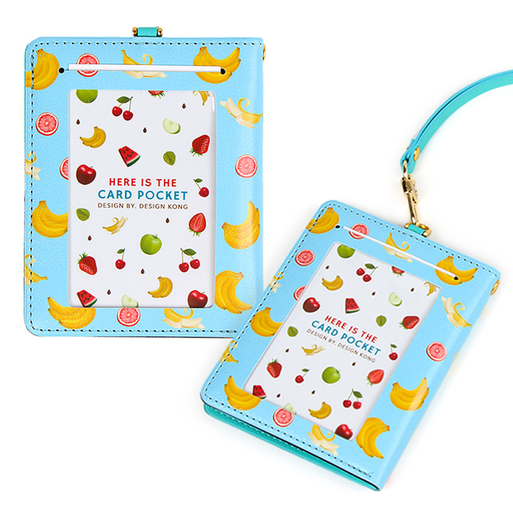 한정특가) 디자인콩 후르츠 카드 목걸이지갑 (바나나)