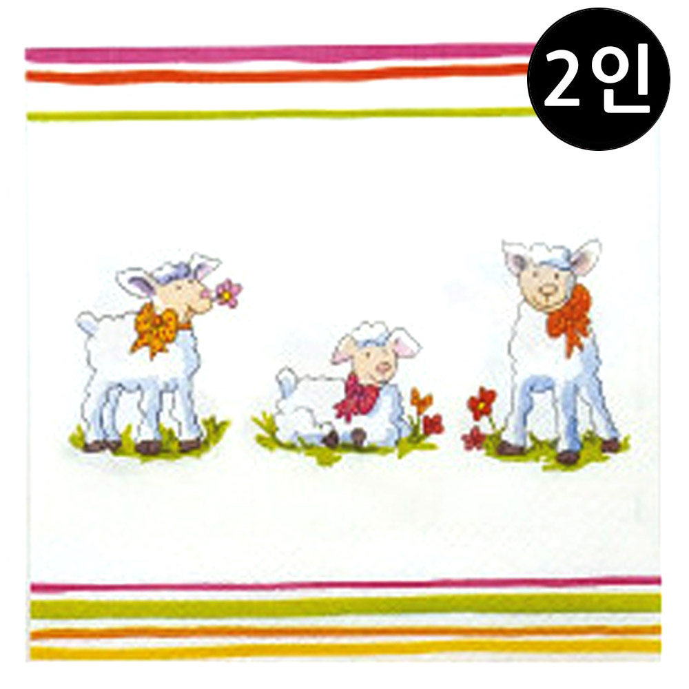 꼬메빔보 냅킨아트 비누클레이 리본단 양 (2인)