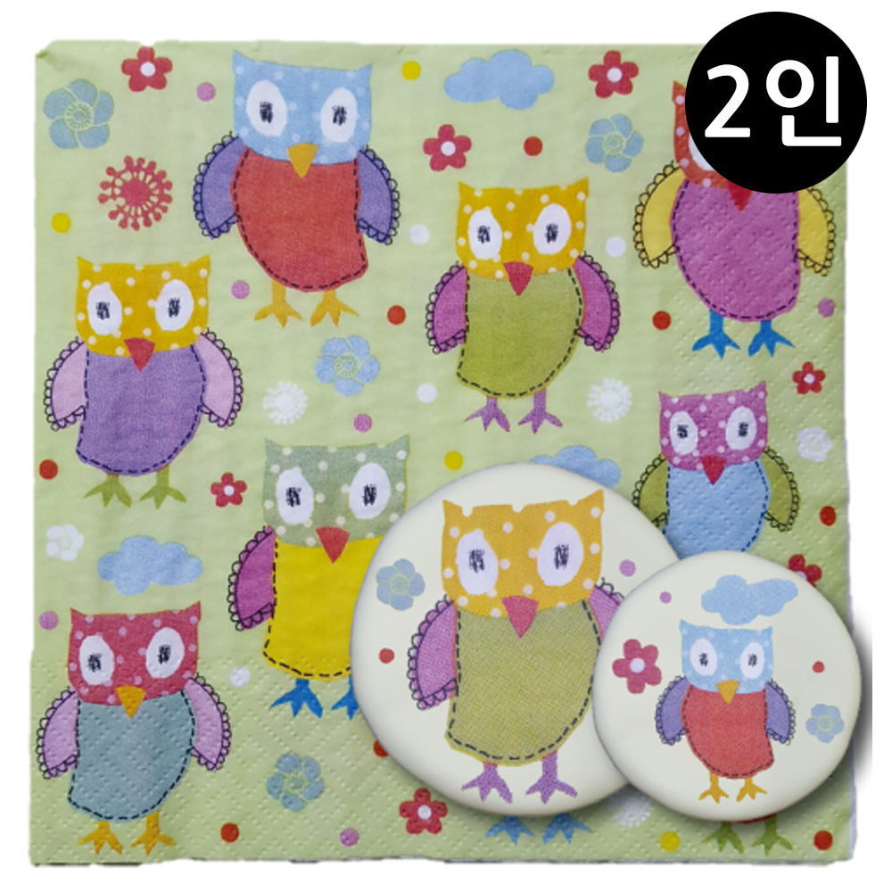 꼬메빔보 냅킨아트 비누클레이 부엉이 (2인)