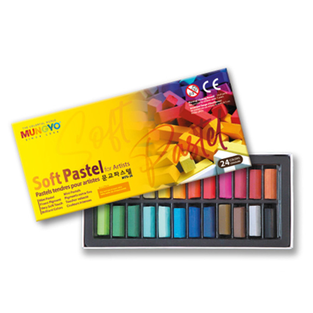 문교 소프트 사각 파스텔 24색 (MPS-24) 미술용품 화방용품