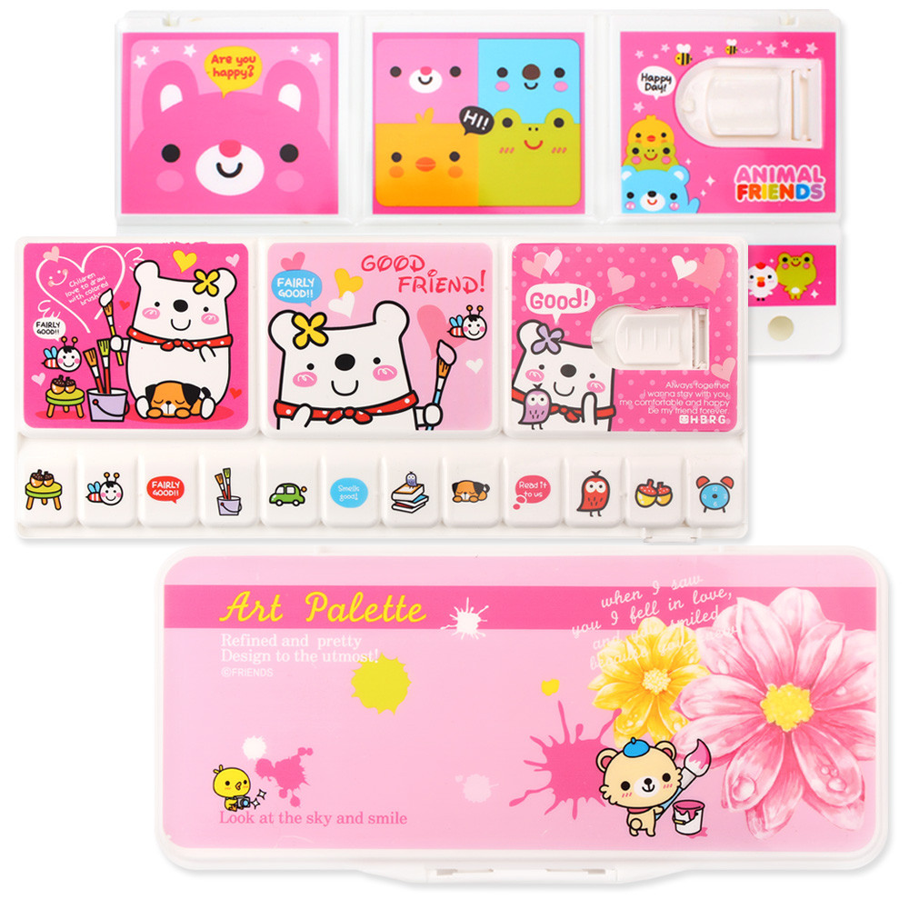큐티월드 프랜즈 미술 파레트 (핑크) (랜덤1개)