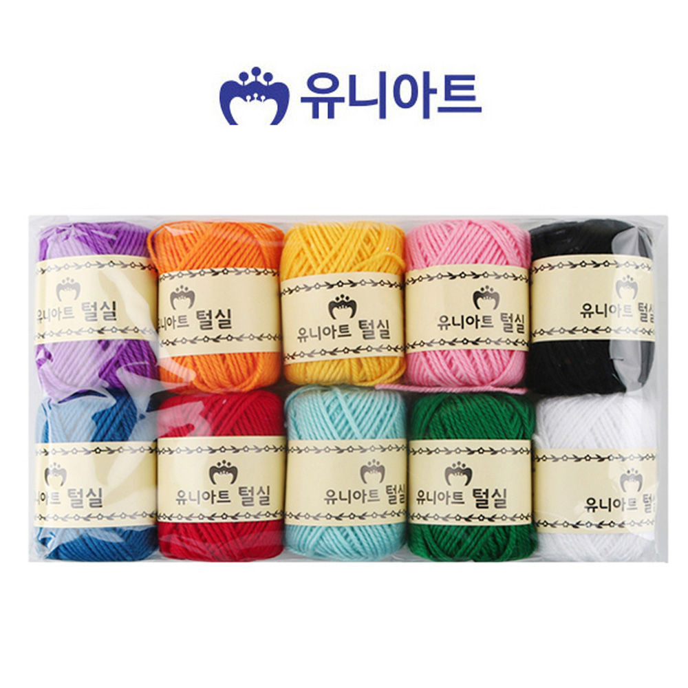 유니아트 1500 털실 칼라혼합 (1봉) (10개입) (색상랜덤)