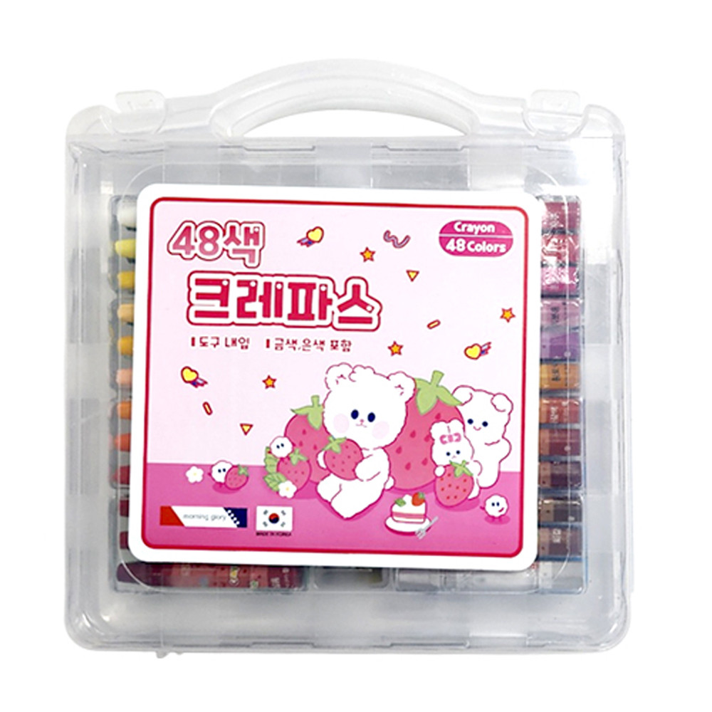 모닝글로리 크레파스 48색 (핑크)