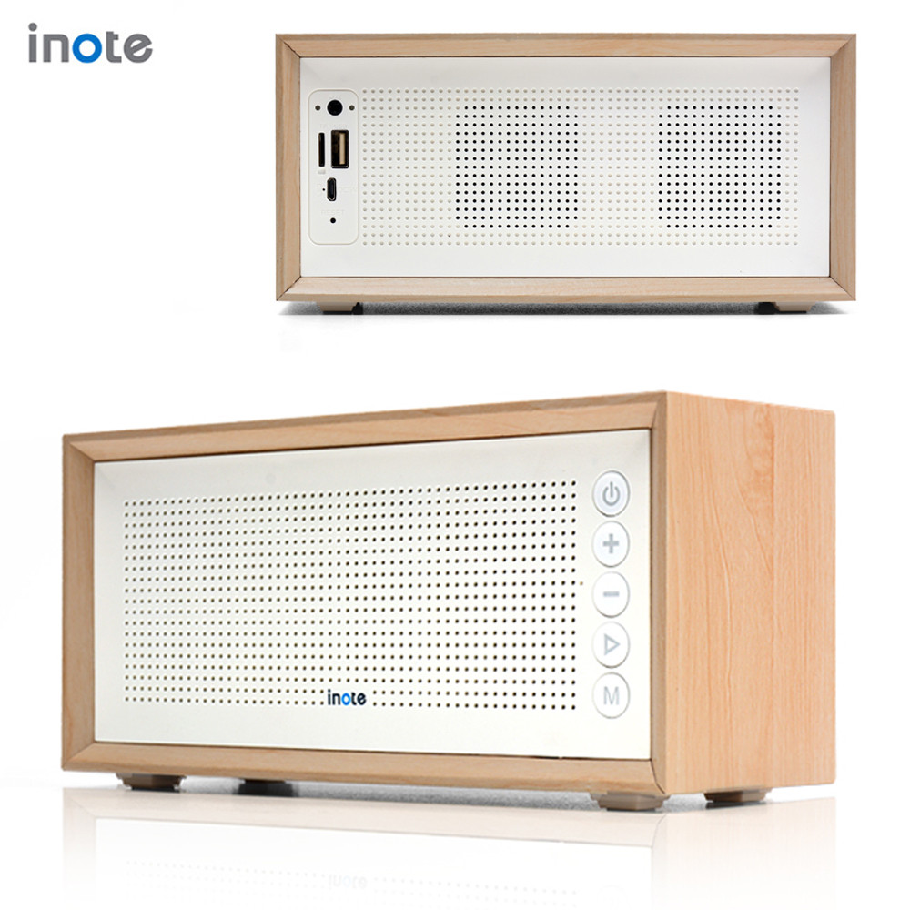 아이노트 포터블 우드 블루투스 스피커 라디오 (BT-V3) (화이트)