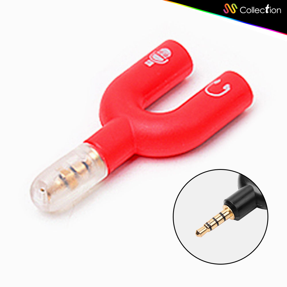 컬렉션 3극 4극 Y 오디오 분리 젠더 (SS-AUXY09) (레드)