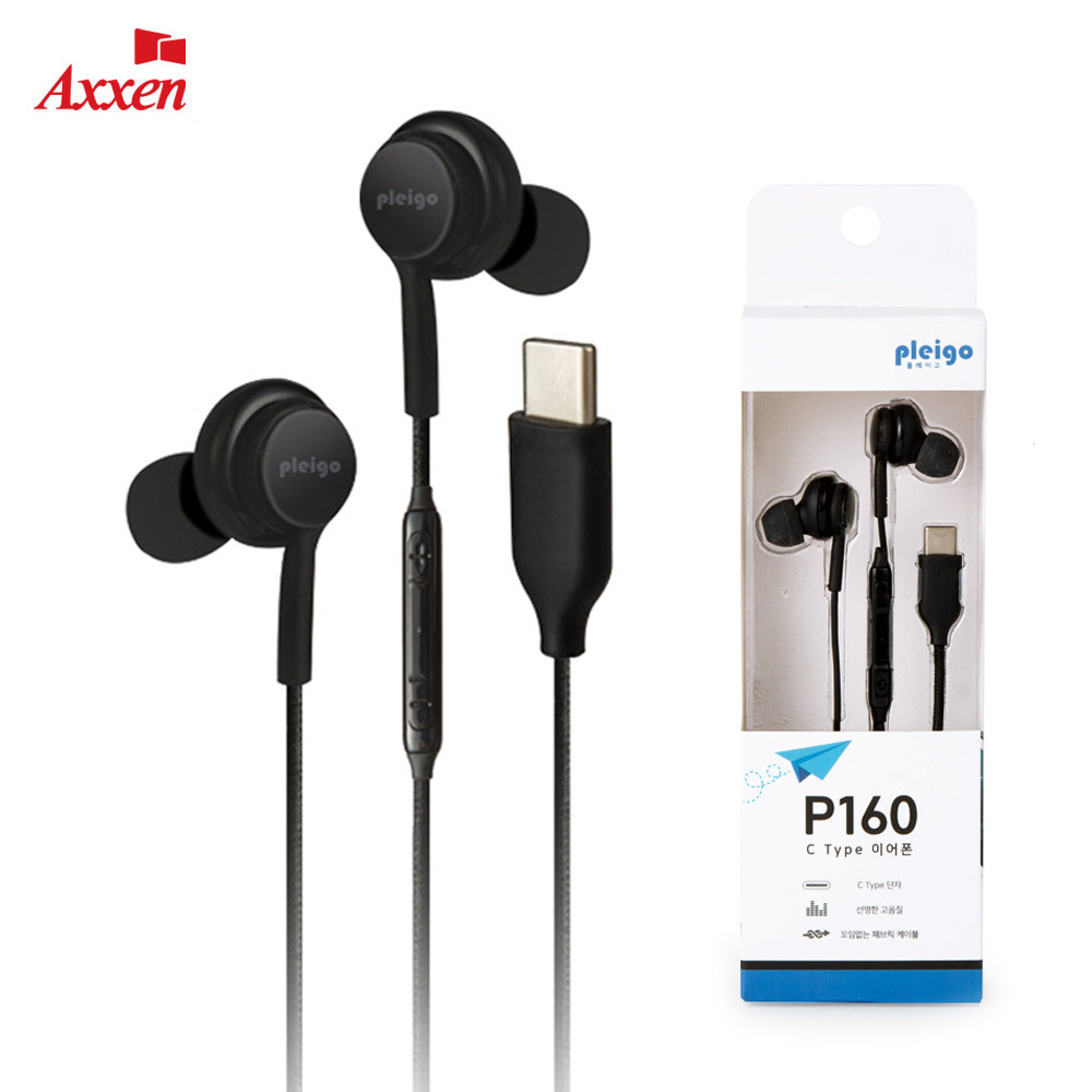 액센 플레이고 C타입 유선 스테레오 이어폰 (P160)