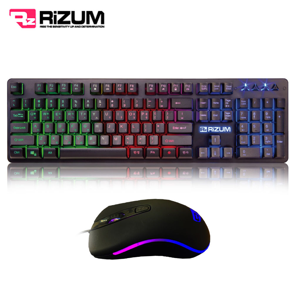 리줌 LED 키보드 마우스 셋트 (블랙) (RMK-101)