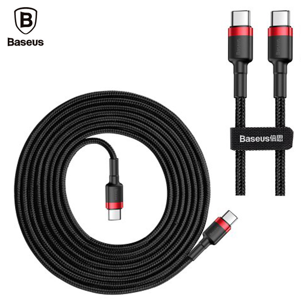 베이스어스 PD2.0 고속충전 데이터 케이블 C타입 (CATKLF-H91) (레드블랙)