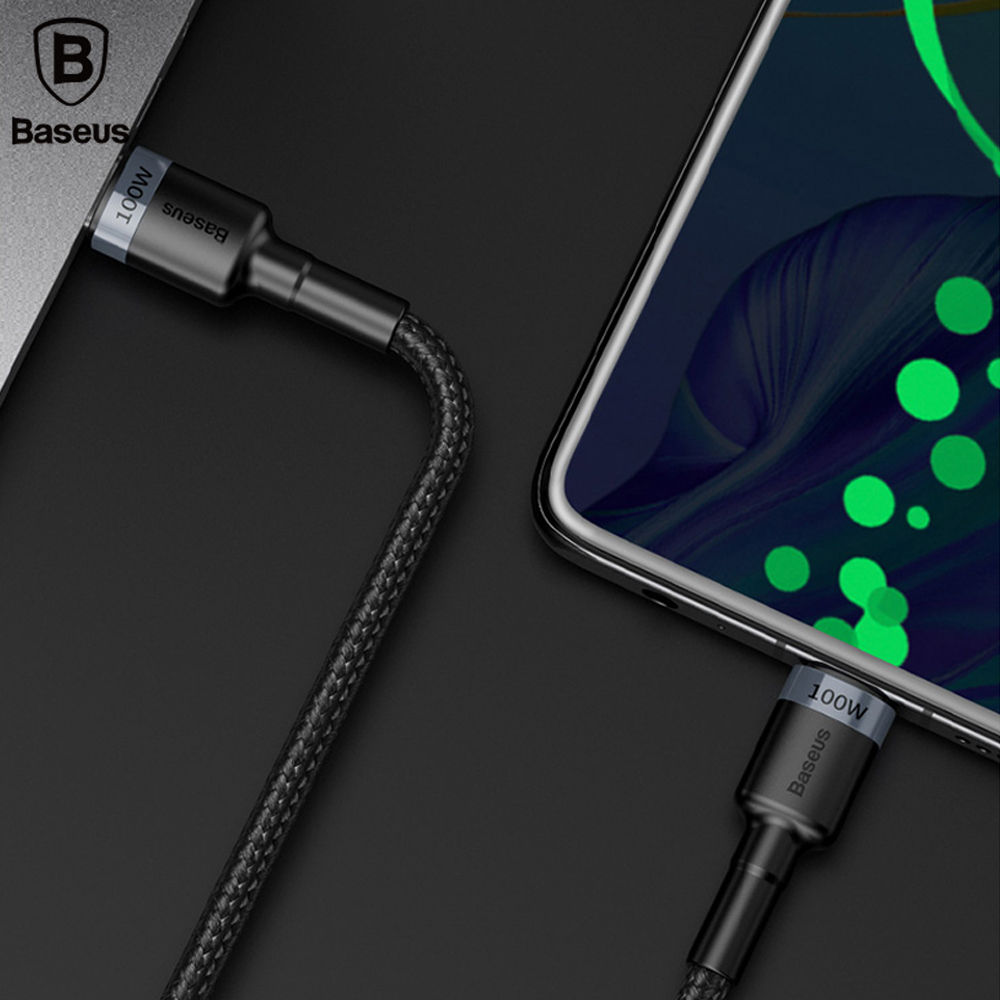 베이스어스 플래쉬 고속 충전 케이블 C타입 PD2.0 100w 2M (그레이블랙) (CATKLF-ALG1)