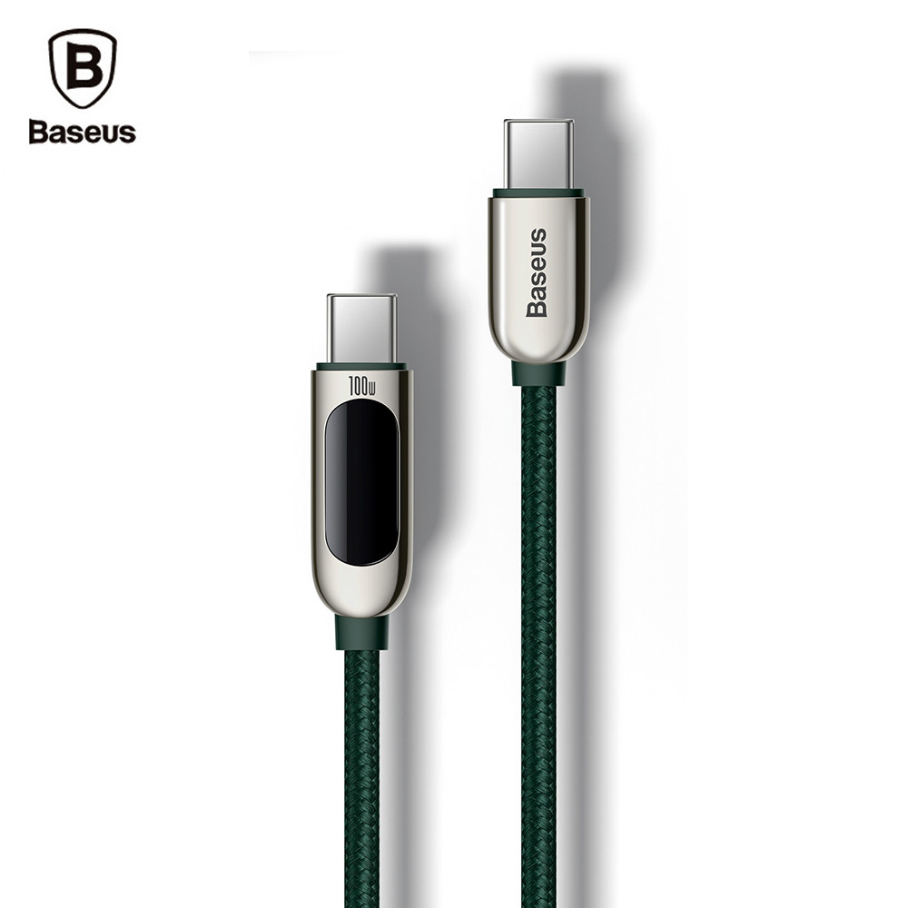 베이스어스 LED 100W 고속충전 데이터 케이블 1M (CATSK-B06) (그린)