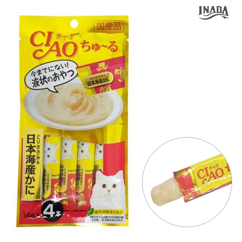 이나바 챠오츄루 닭가슴살 게살 14g (4p) (4SC-76) (고양이간식)
