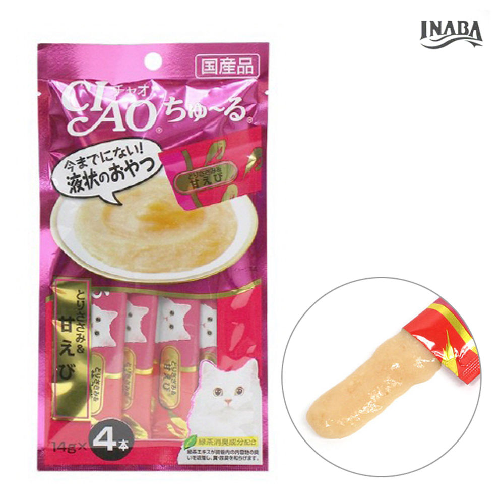 이나바 챠오츄루 닭가슴살 새우 14g (4p) (SC-142) (고양이간식)