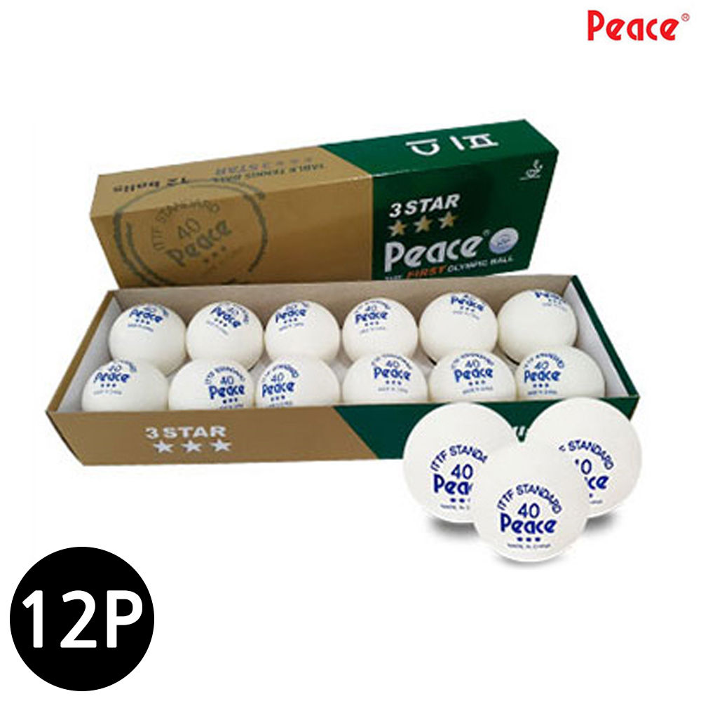 피스 탁구공 3성 (12pcs) (화이트)