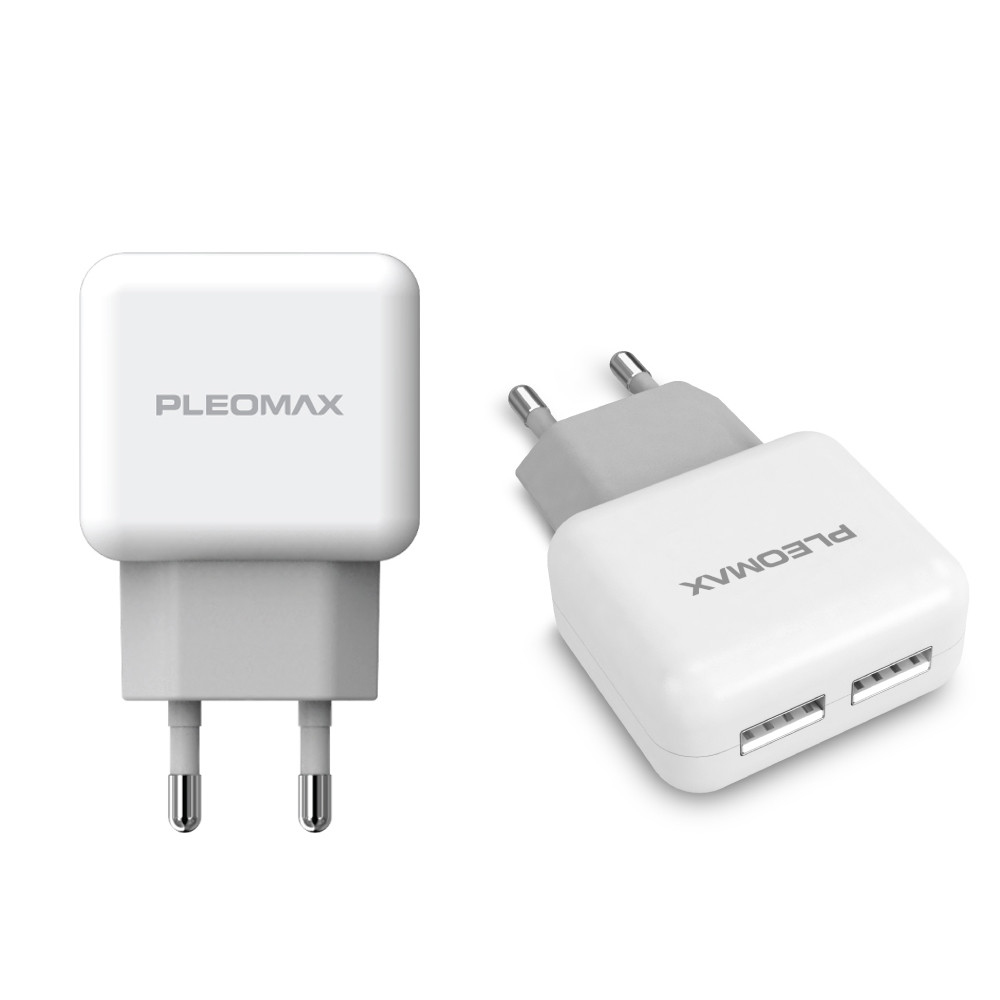 PLEOMAX 가정용 충전기 USB 2포트 헤드 (케이블 미포함) (PMC-E2002P)